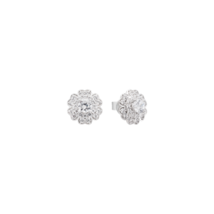 14K White Gold Earrings with ECZ Stone PNJ XMXMW002756