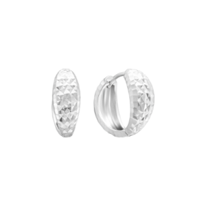 18K Italian White Gold Earrings PNJ 0000W002595