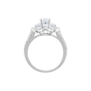 14K White Gold Ring with ECZ Stone PNJ XMXMW005164